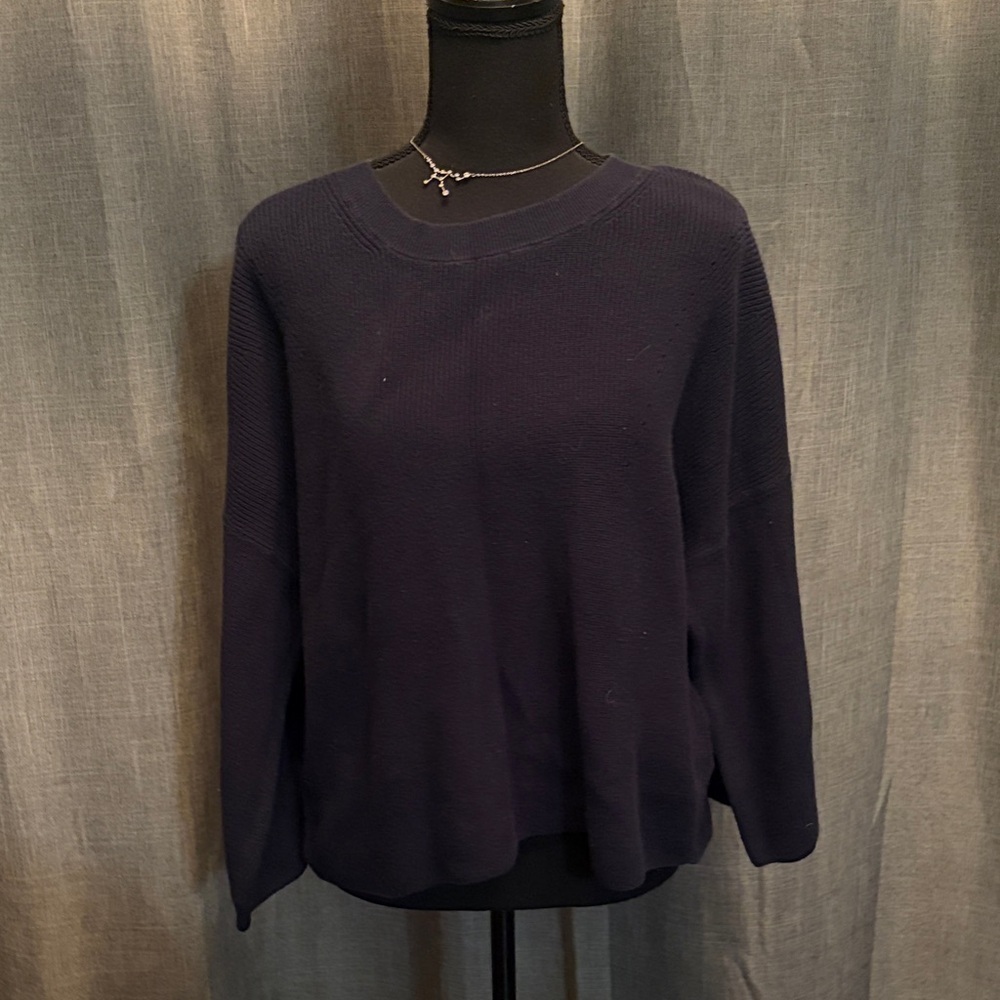 Banana Republic Navy Ribbed Crewneck Sweater